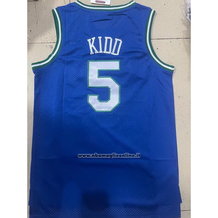 Maglia Dallas Mavericks Jason Kidd #5 Mitchell & Ness 1994-95 Blu